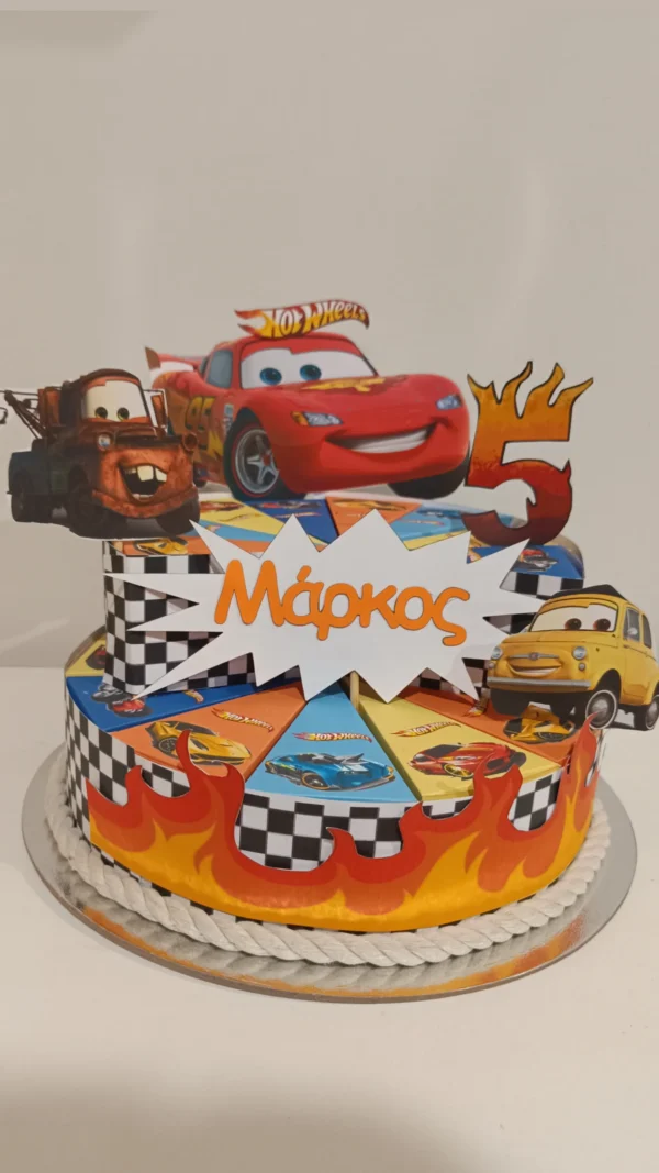 Χάρτινη τούρτα  "Hot Wheels" cars - Image 5
