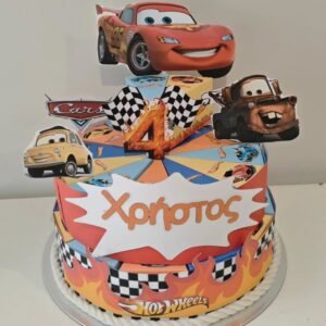 Χάρτινη τούρτα "hot wheels"