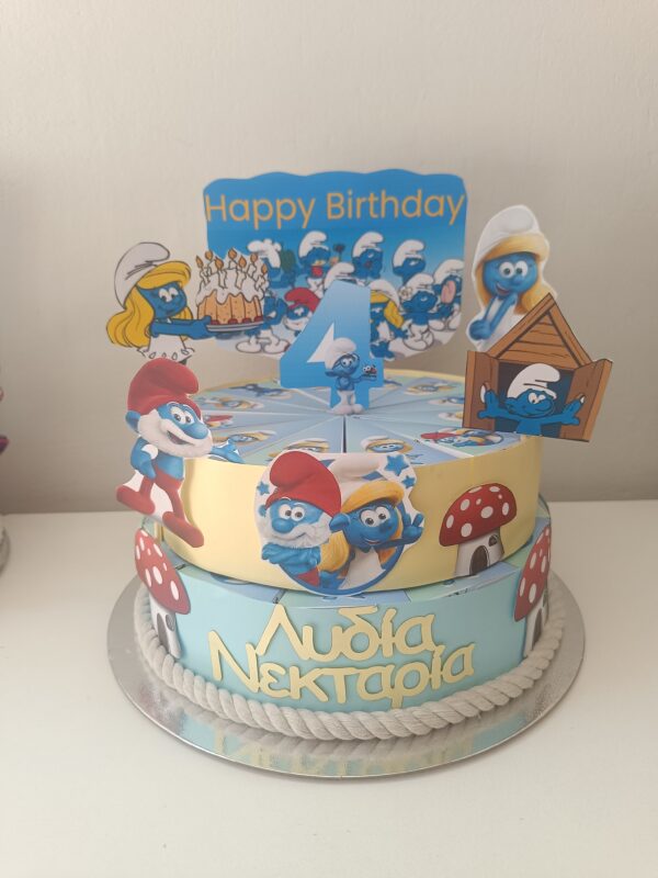 Χάρτινη τούρτα "Στρουμφάκια" (Smurfs) - Image 5