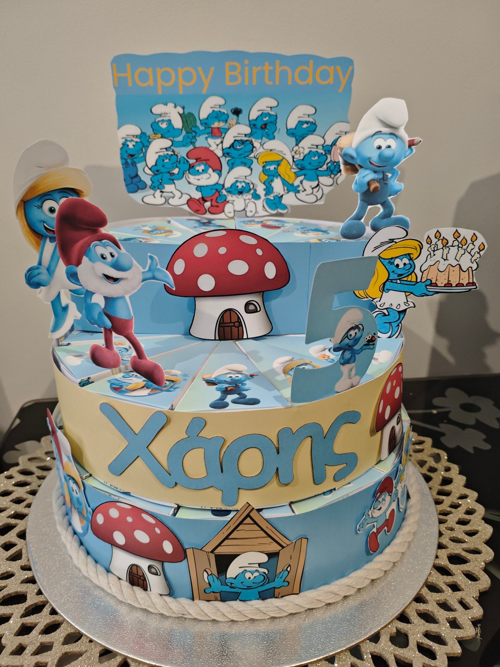 Χάρτινη τούρτα "Στρουμφάκια" (Smurfs) - Image 10