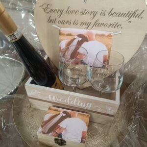 Σετ δώρου για γάμο με δίσκο και ποτήρια