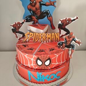 Χάρτινη τούρτα "SPIDERMAN" με κείμενο της επιλογής σας στο κουτί