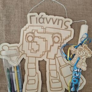 Λαμπάδα SIX SEVEN σετ με διακοσμητικό και μπρελόκ