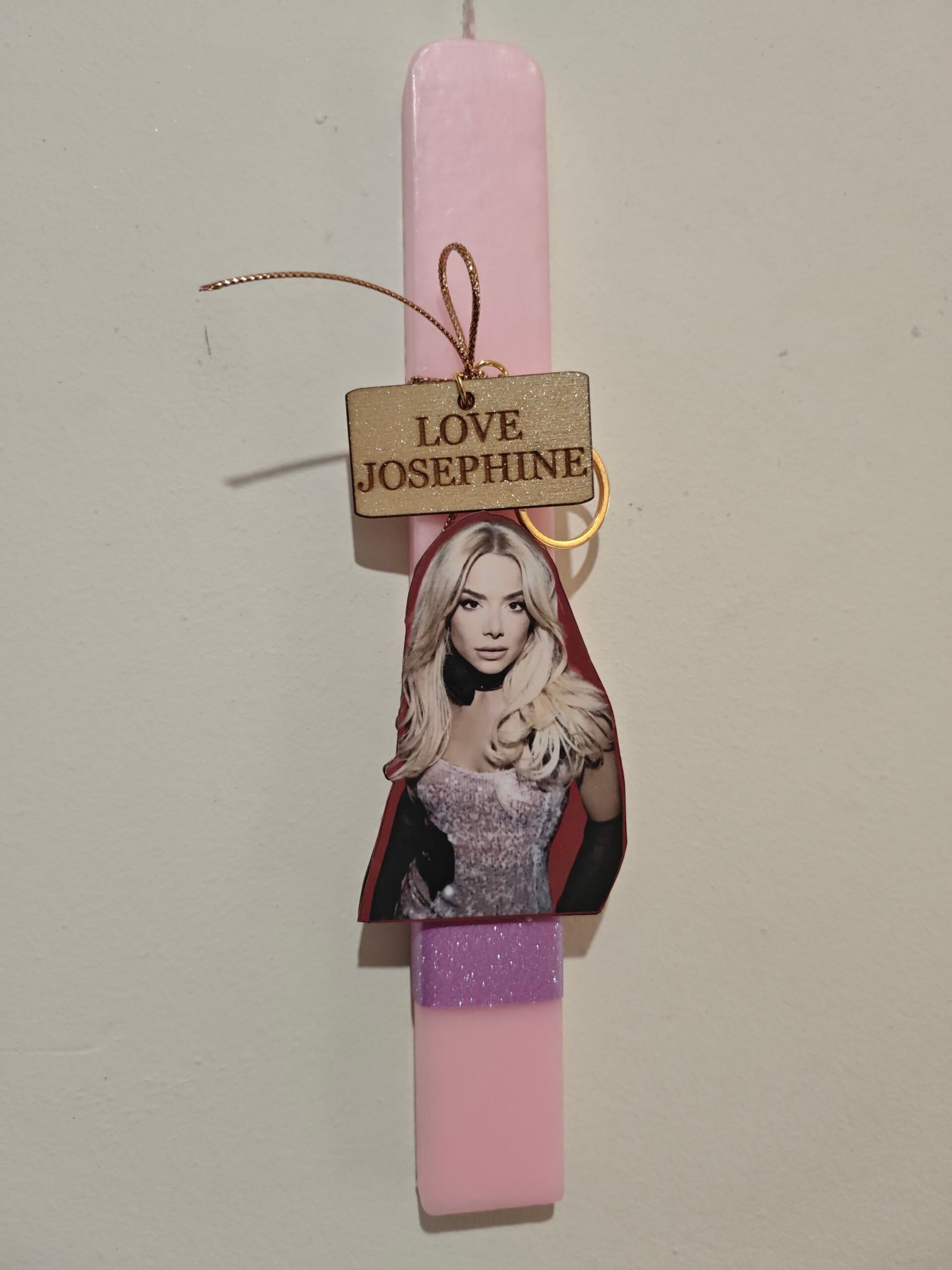 Λαμπάδα "LOVE JOSEPHINE" με μπρελόκ