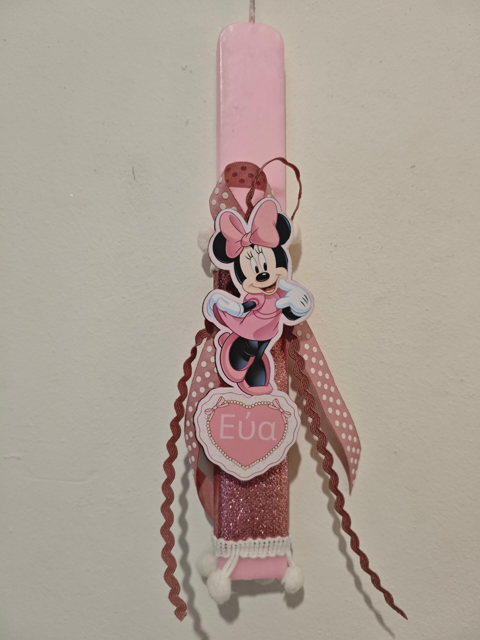 Λαμπάδα "MINNIE MOUSE" με μαγνητάκι και όνομα