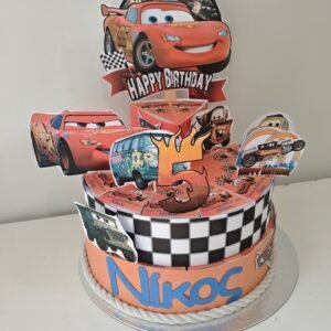 Χάρτινη τούρτα "HOT WHEELS" με κείμενο της επιλογής σας στο κουτί